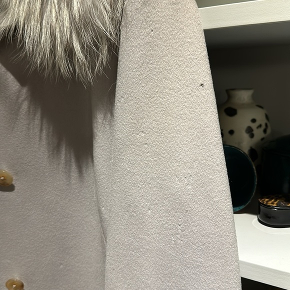 Jill Sanders wool/cashmere/fur coat - Picture 6 of 8